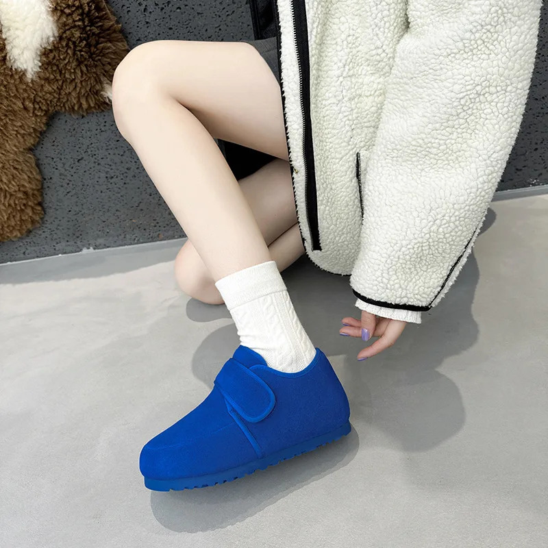 CICIYANG Women's Winter Flats Snow Boots Cow Suede 2024 New Mao Mao Cotton Shoes Retro Casual Anti-slip Booties Women