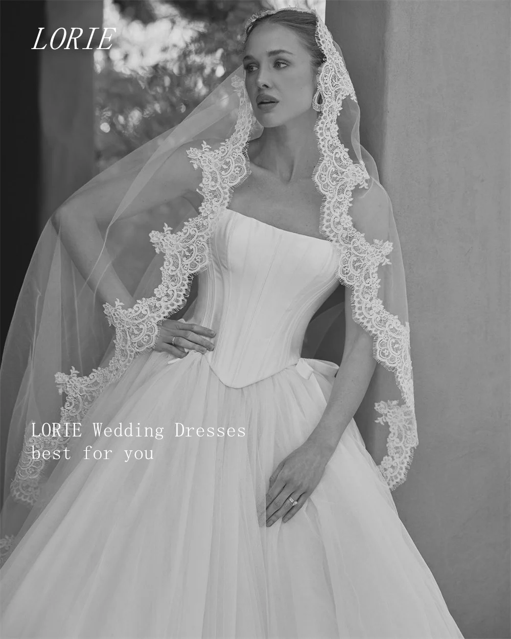 LORIE Luxus A-Linie Brautkleid Trägerlos Illusion Brautkleider Korsett Ärmelloses Brautkleid Maßgeschneidert 2026