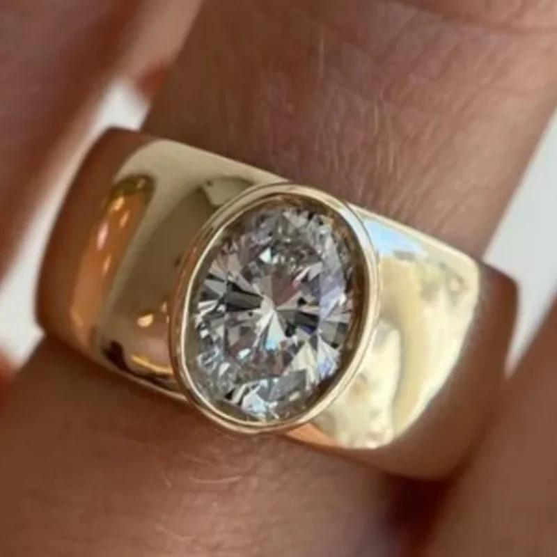 Ksra Mode trend ige breite Gesicht Gold Farbe eingelegte Strass steine exquisite Ringe Party zubehör Geschenke maßge schneider ten Schmuck
