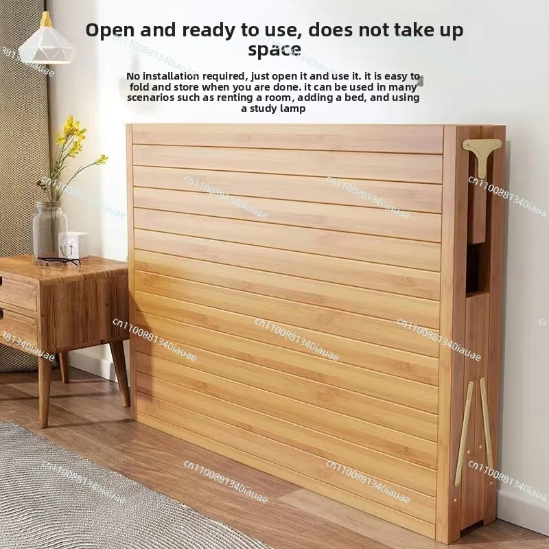 Bamboo Bed Folding Bed Double Single Simple Bed Lunch Break Nap Household Solid Wood Cold S
