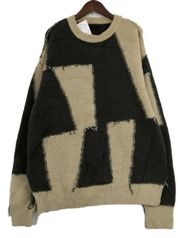 빈티지 스트리트 스타일 울 스웨터 겨울 따뜻한 면 울 롱 스웨터 크루넥 만화 자수 패셔너블