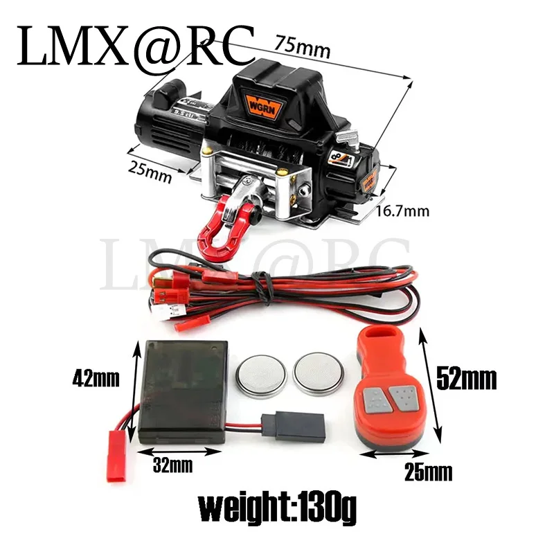 LMX RC Verricello simulato automatico in metallo con controller per 1/10 RC Crawler Car Axial SCX10 90046 D90 Traxxas TRX4 Redcat