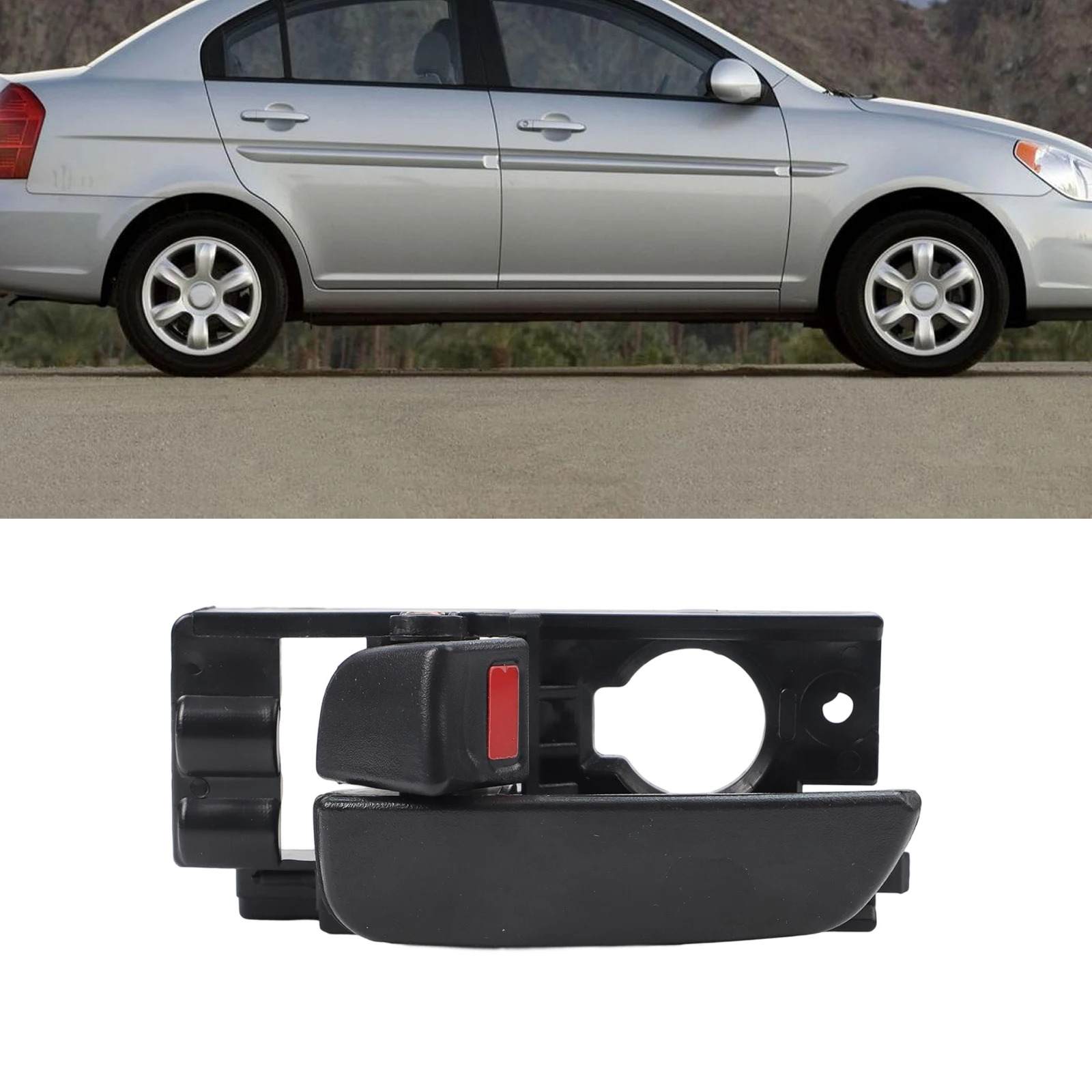 Interior Door Handle Replacement Set for Hyundai For Accent 2006 2011 Left Side and Right Side Factory Specification Match
