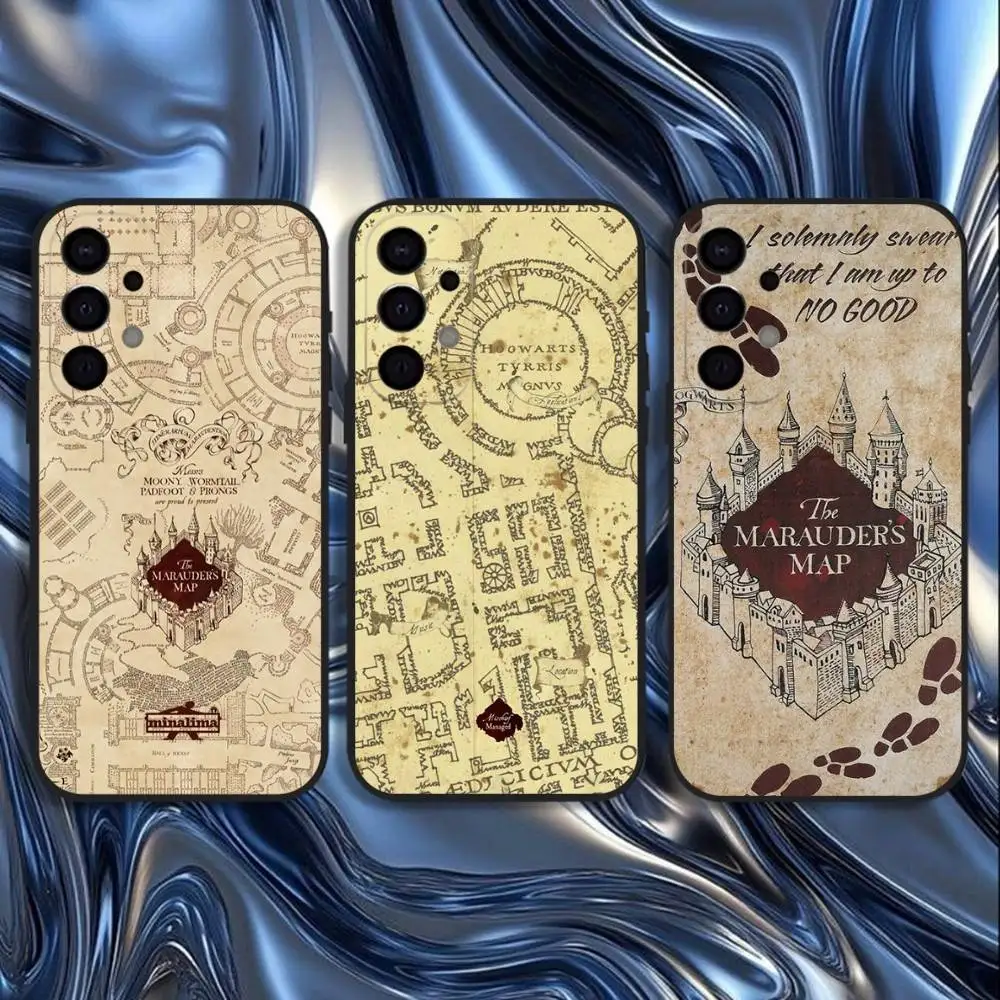 

Map Marauder Map Train Ticket Art Phone Case For Samsung S25,S24,S21,S22,S23,S30,Ultra,S20,Plus,Fe,Lite,5G Black Cover