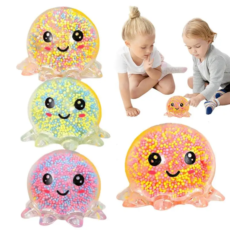 Squid Vent Ball Squeeze GlowingToy relieve pressure Octopus Toy Soft Sensory Bubble Octopus Ball Stress Relief Toy For Kids Gift