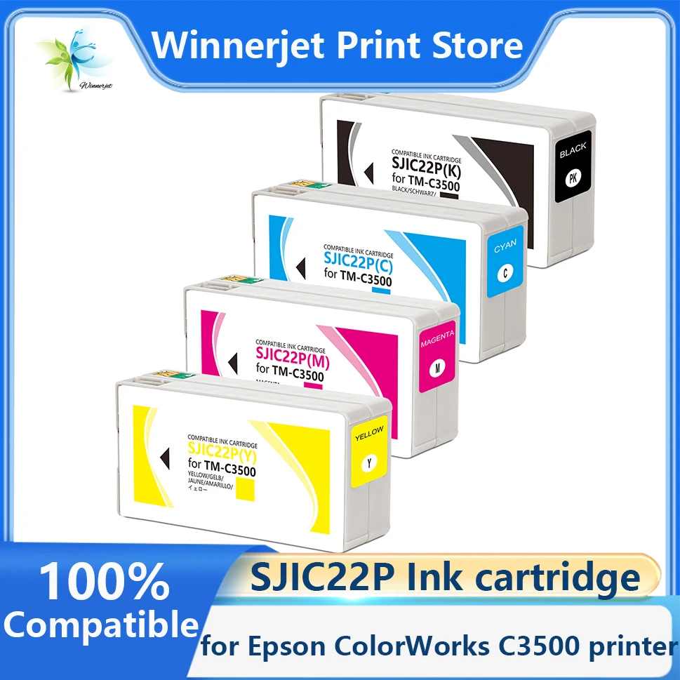 C3500 SJIC22P Compatible Cartridge for Epson ColorWorks C3500 Series Printer With Label Printer Pigment Ink With Chip