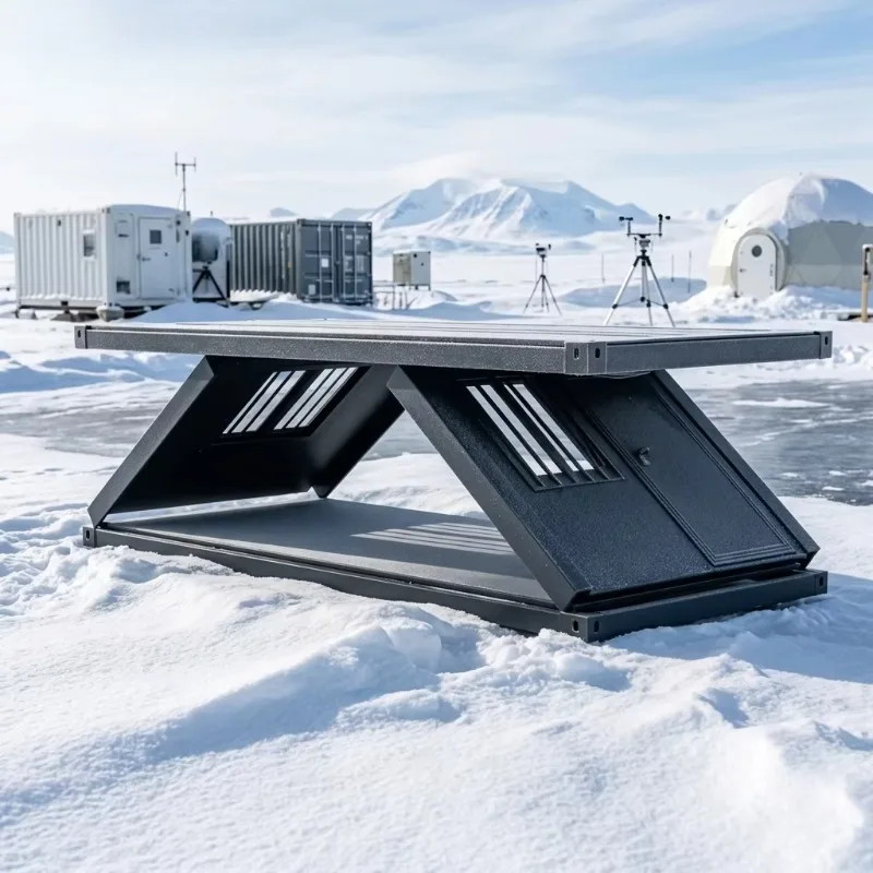 Folding Container House with 100mm Insulation for Extreme Cold Weather and Remote Research Station Living Pods Customized