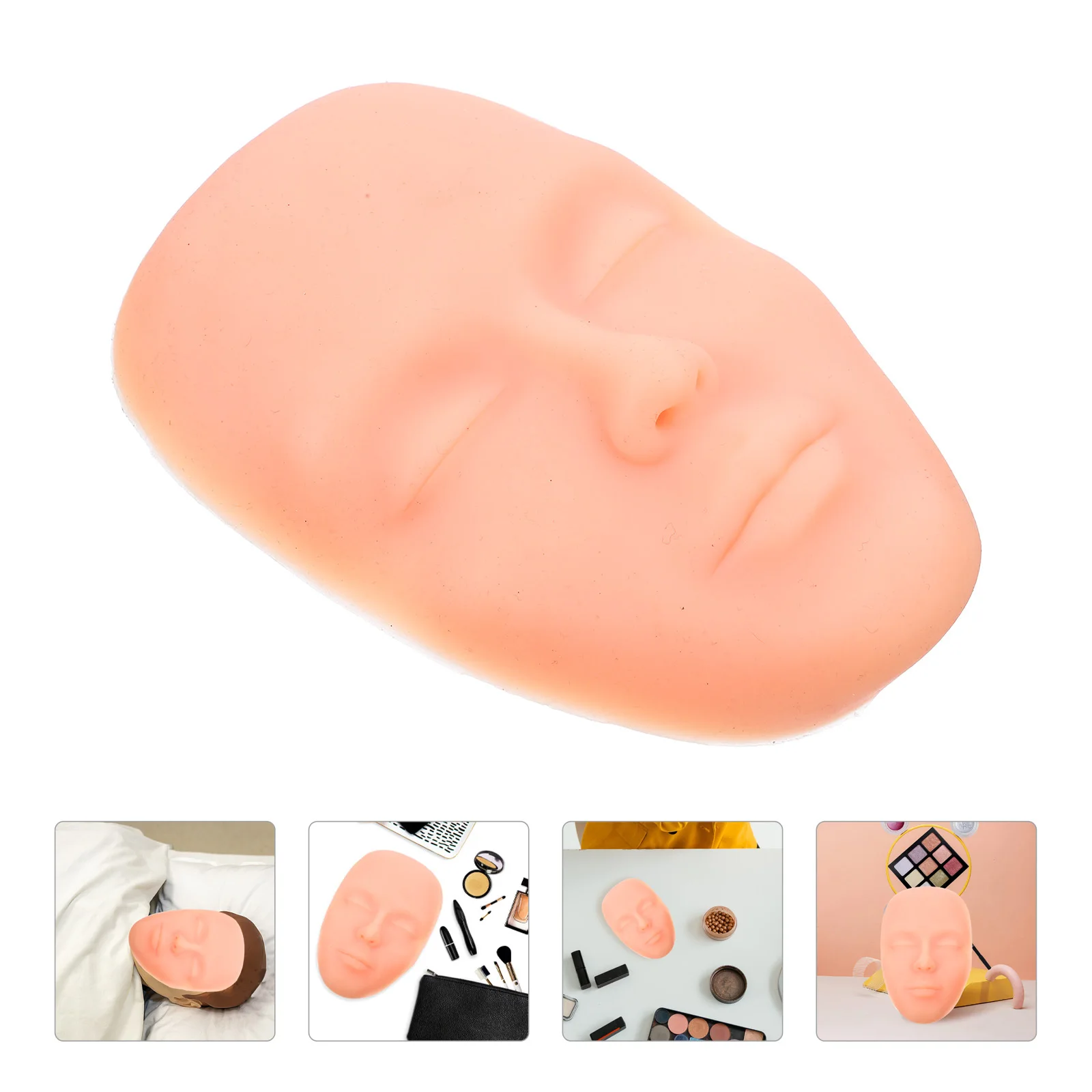 

Makeup Practice Face, Silicone Soft Skin For Eyebrows Eyes Lips Training, Detachable Mannequin Head For Tattoo Artists,