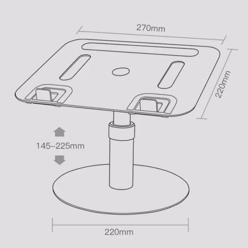 Height-adjustable universal projector stand with small tray and non-slip base