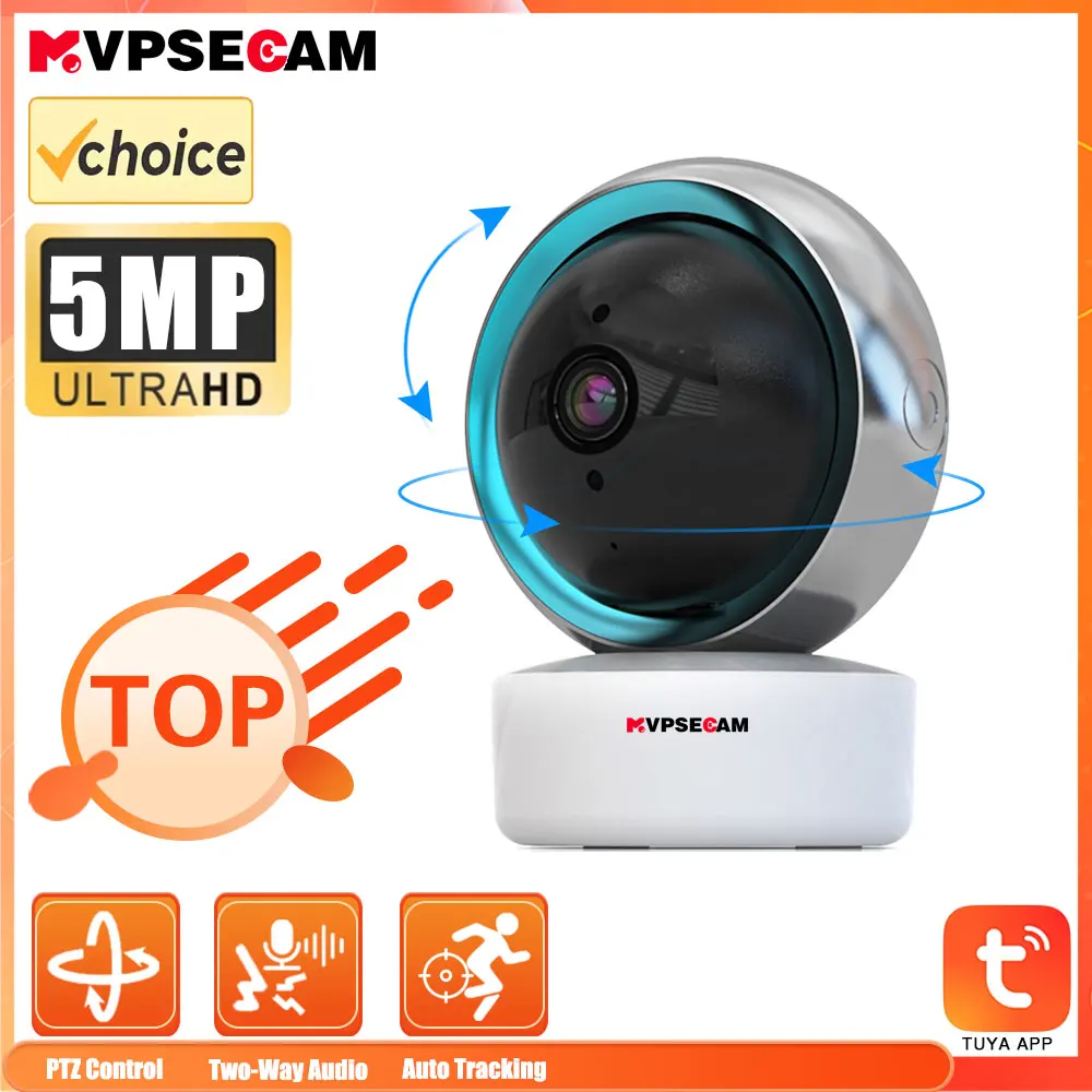 5MP 2.4G WiFi Camera Tuya Smart Home Indoor Surveillance Camera Wireless IP Security Baby Monitor AI Human Detect Auto Tracking