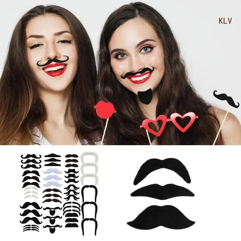 fausses moustaches barbes auto-adhésives, accessoires Costume Cosplay d'halloween pour femmes hommes, 1
