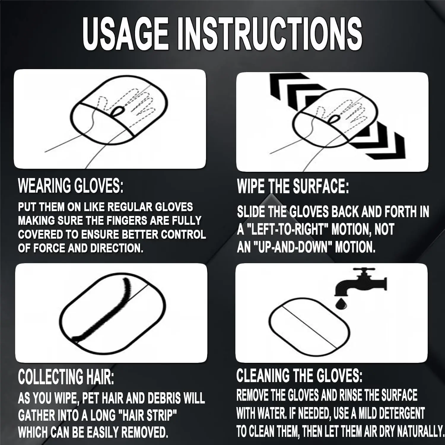 Dwustronne rękawice do pielęgnacji zwierząt domowych do kąpieli psów, rękawice wielokrotnego użytku do usuwania sierści zwierząt domowych do mycia, usuwania sierści