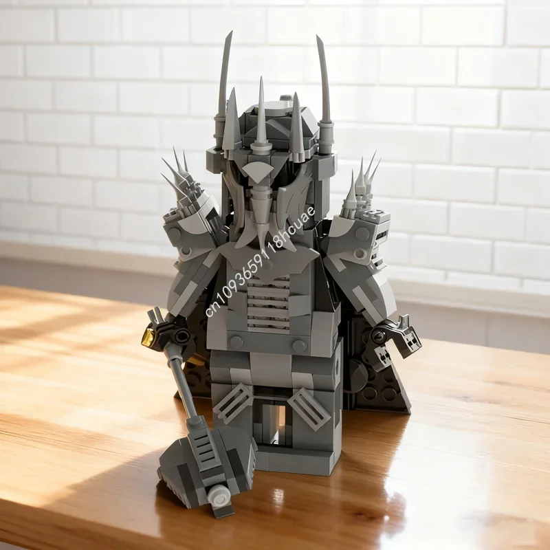 

307 деталей MOC: Гигантская фигурка Саурона, модель Хоббита и Властелина, строительные блоки, идея для сборки, архитектурные конструкторы, игрушки для детей, рождественский подарок