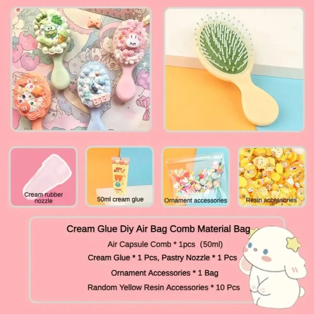 Handmade Simulation Cream Glue Comb Material Package Multicolour DIY Material Pack Set Cartoon DIY Kit Cartoon Air Cushion Comb