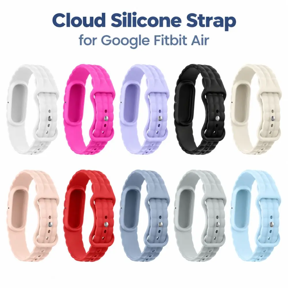 Water Resistant Cloud Silicone Band Sweatproof Lightweight Sport Strap Butterfly Buckle Breathable for Google Fitbit Air