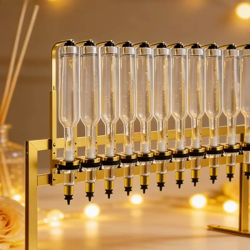 Luxury Gold Perfume Bar Dispenser Perfume Dispenser Machine Multi-Bottle Fragrance Serving Station