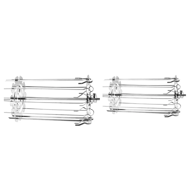 

New 304 Stainless Steel Rotating Grill Skewers BBQ Grill Cage Air Fryer Lamb Skewers Grill Electric Oven Accessories