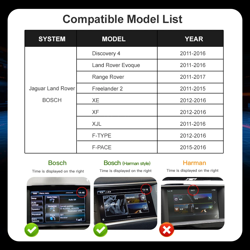 Draadloze Carplay Android Auto Decoder voor Land Rover Evoque Discovery Sport Range Rover Sport 2004-2019 Mirrorlink Navigatie BT