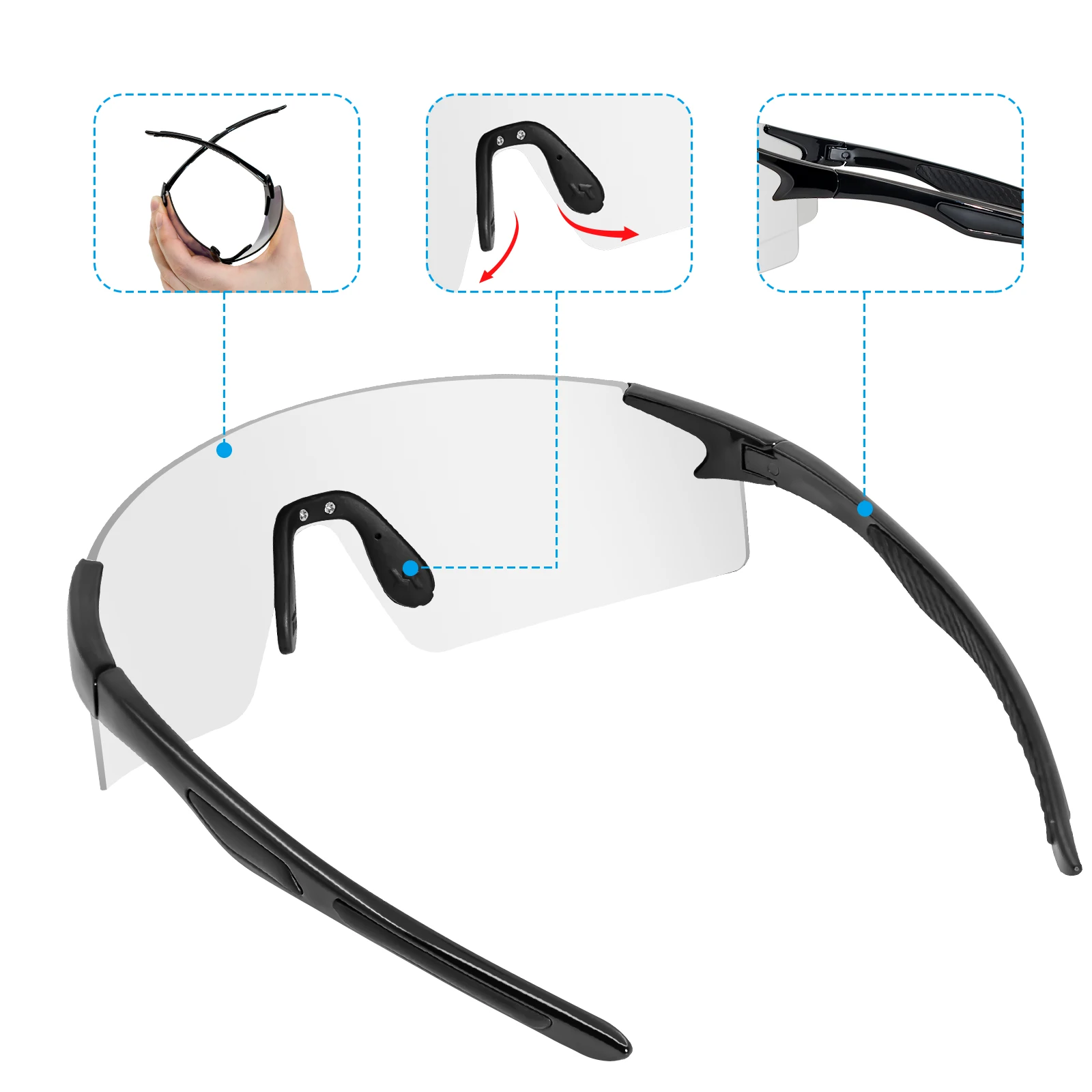 Cycling Glasses Men Women Bicycle Glasses 1 Lens Photochromic MTB Road Bike Eyewear Outdoor Sports Sunglasses gafas ciclismo