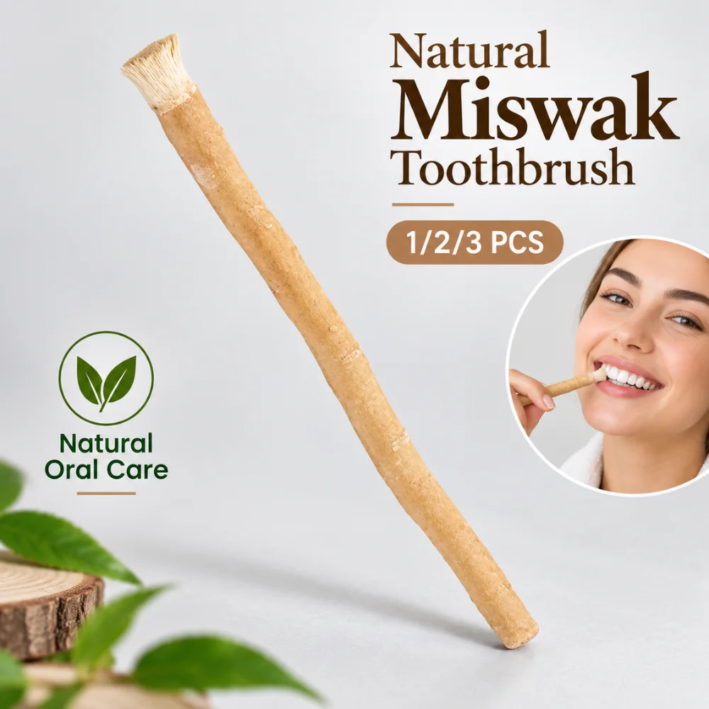 Portable Natural Miswak Toothbrush 1Pcs Traditional Siwak Manual Tooth Cleaning Stick Soft Bristles Fresh Breath Travel Care