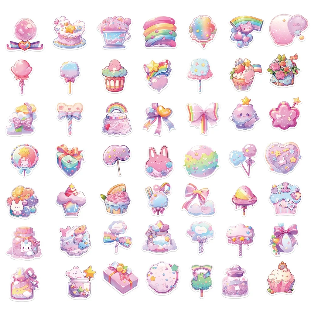 50PCS Cartoon Candy Small Items Waterproof Graffiti Stickers For Hand Account Pencil Case Decals BulingBulingStickers Store view 5