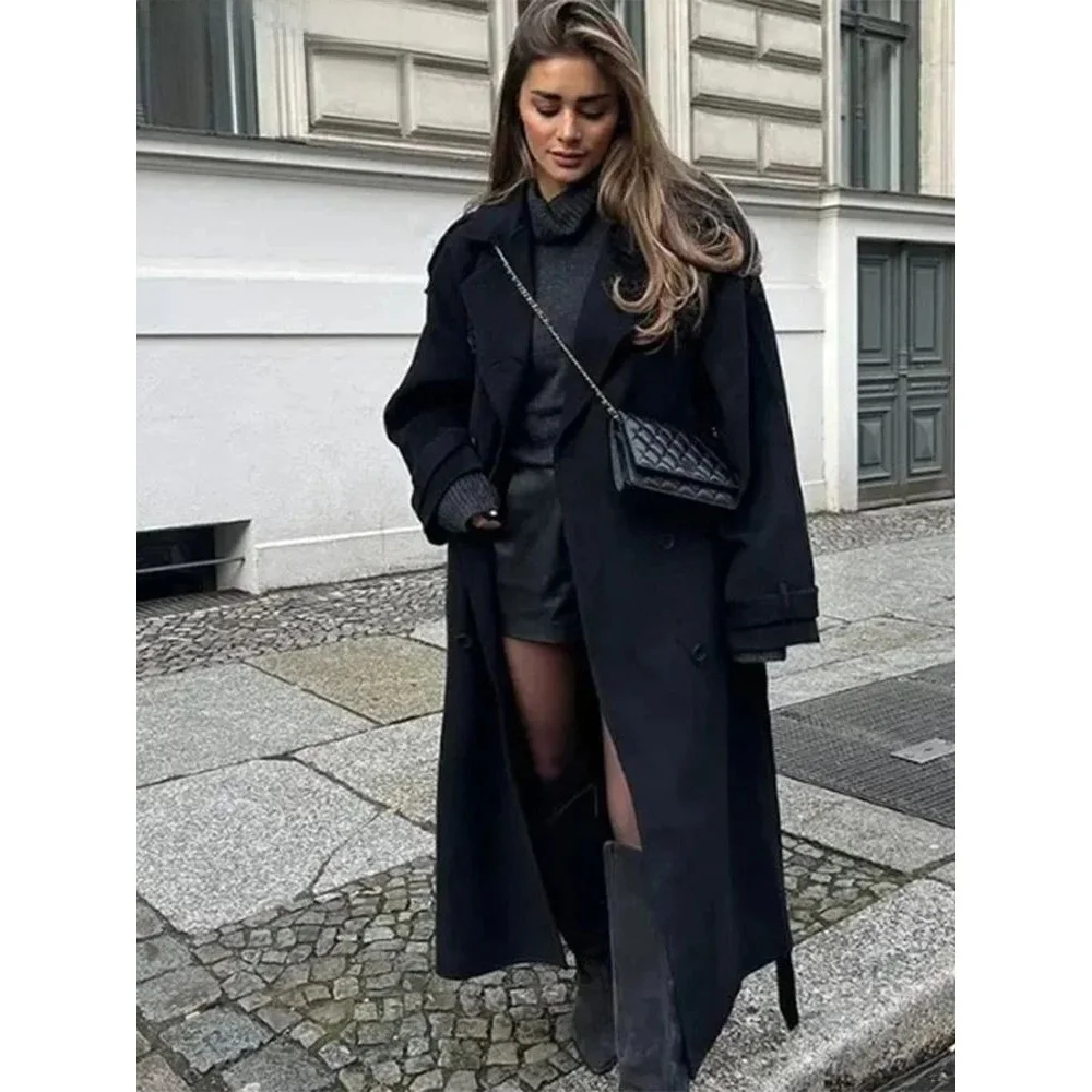 

Женское шерстяное пальто Rero Lapel Beled, повседневное, с длинными рукавами, из коллекции D Cleanfit Sle Winter, из несминаемой полиэстеровой ткани