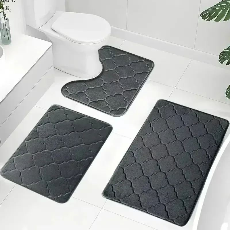 Memory Foam Bathroom Rug Anti-slip bathroom mat ultra Soft floor mat Non-Slip Water Absorbent and Machine Washable