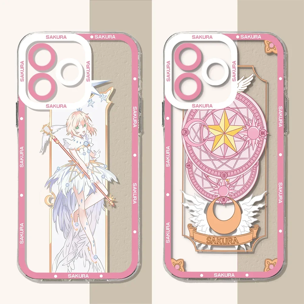 Cardcaptor Sakura Magic Circle Phone Case For iPhone 15 14 13 12 11 Pro Max X XR XS 7 8 SE Plus Soft Silicone Transparent Cover