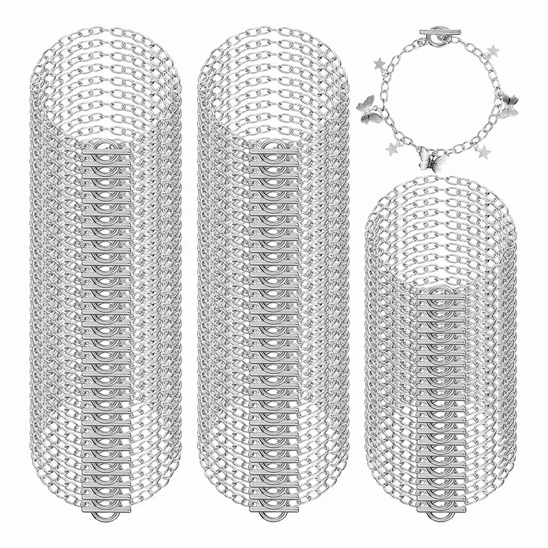 chaines-de-bracelets-avec-fermoirs-a-bascule-ot-80-pieces-bracelets-a-breloques-en-argent-en-vrac-pour-femmes