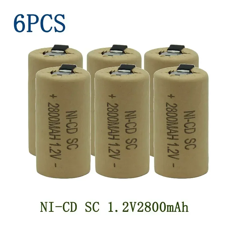 SC Batterijen 2-20 stuks Schroevendraaier Elektrische Boor 1.2V 2200mA h/2800mAh SubC Ni-Cd Oplaadbare Batterij