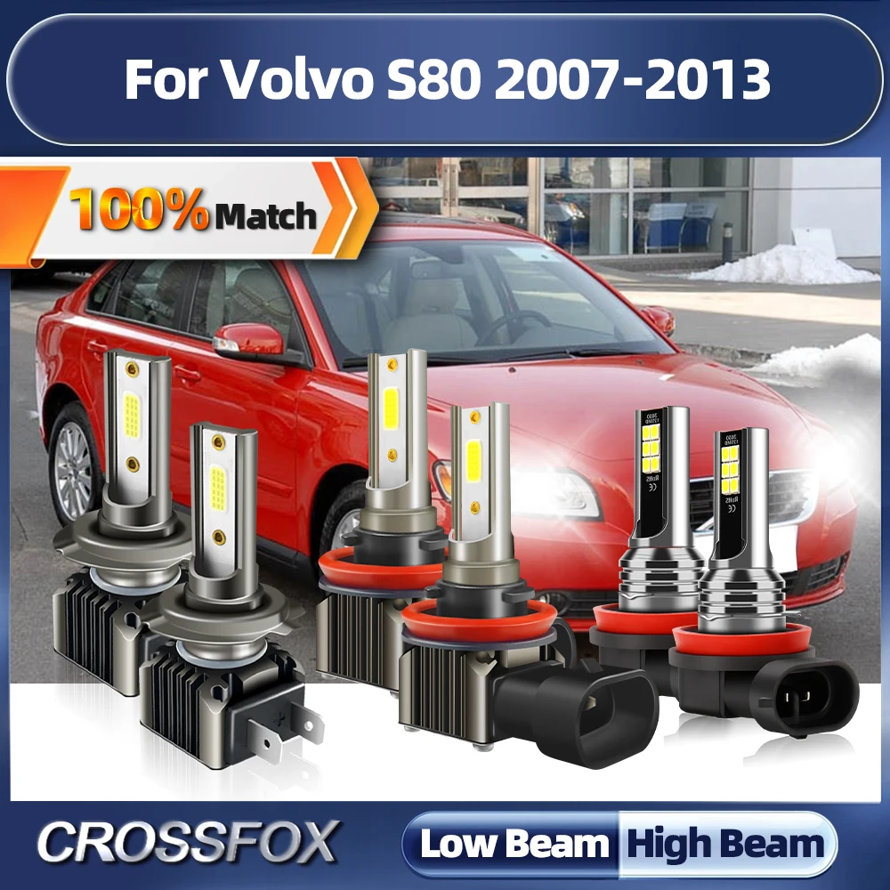 

60000LM Turbo Car Headlight 360W LED Headlamps Bulbs 6000K Auto Fog Light 12V For Volvo S80 2007 2008 2009 2010 2011 2012 2013