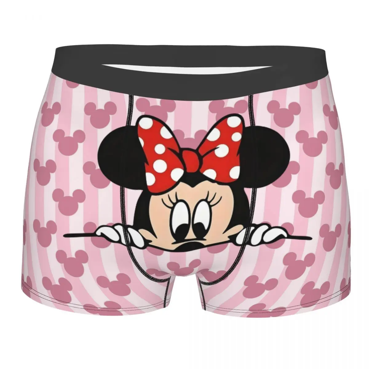 

Забавные мужские боксеры с Минни Маус на заказ, нижнее белье с 3D принтом, трусы, дышащие трусы