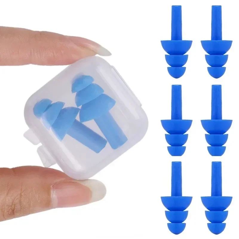 10/1Pairs Silicone Swimming Earplugs Universal Waterproof Reusable Ear Plugs Noise Reduction Ear Hearing Protector Cap for Sleep