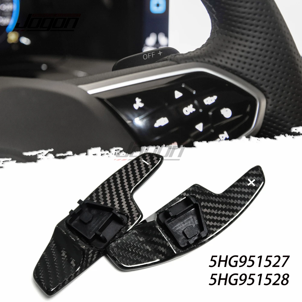 

Black Carbon Fiber For VW Golf 8 MK8 R GTI R Line 2021-2023 Replacement Car Steering Wheel Shifter Paddle Extension Accessories