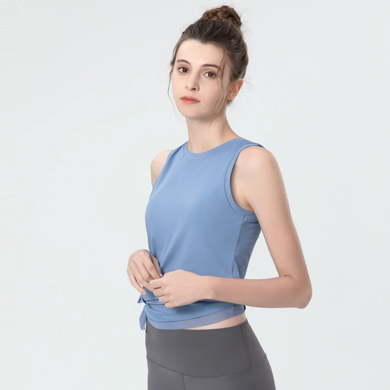 

Women's Yoga Sports Tank Top Svel Fitn Clothes Qui Dry Running ort Sve Gym Outfit Breathable Summer Vest