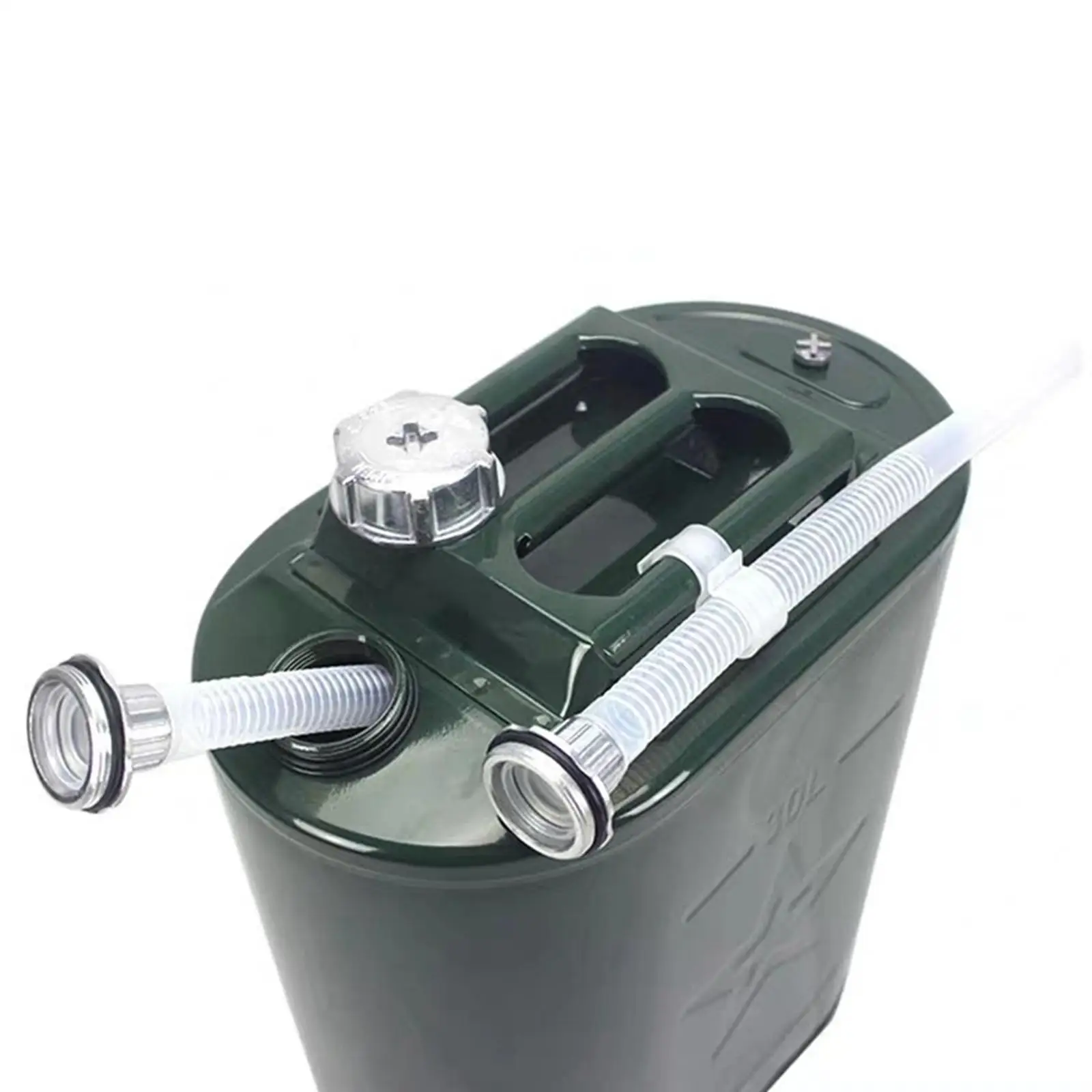 Carbon Steel Fuel Tank Portable Oil Container with Handle Safety Cover Large Capacity Jerry Can for Car Outdoor Adventure