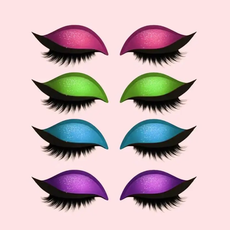 1 paio Pigro Ombretto Ciglia Patch Moda Ombretto autoadesivo Strumento riutilizzabile Adesivi multicolori Trucco Eyeliner per occhi Q9N9