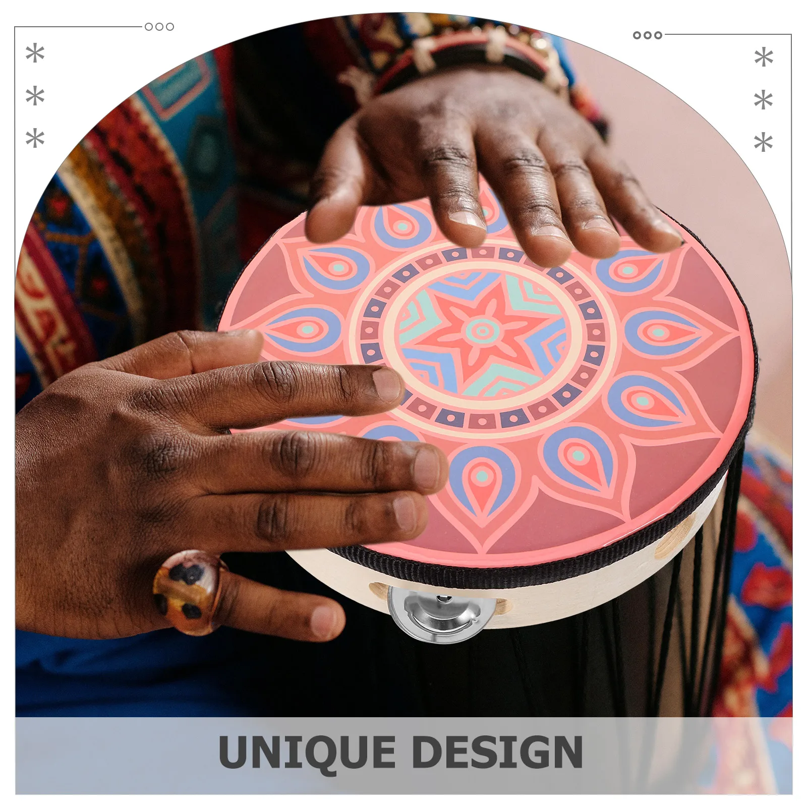 

Single Row Drum 8 Inch Stainless Steel Wood Tambourine Single Row Tambourine for Dance Kids Adult Percussion Instrument