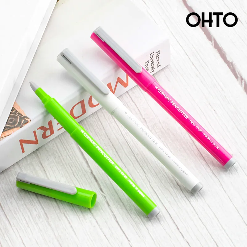OHTO CP-25 Japan Pen Style Ceramic Paper Cutter Craft Knife for Newspaper Magazine DIY Handcraft Safe Cutting Tool