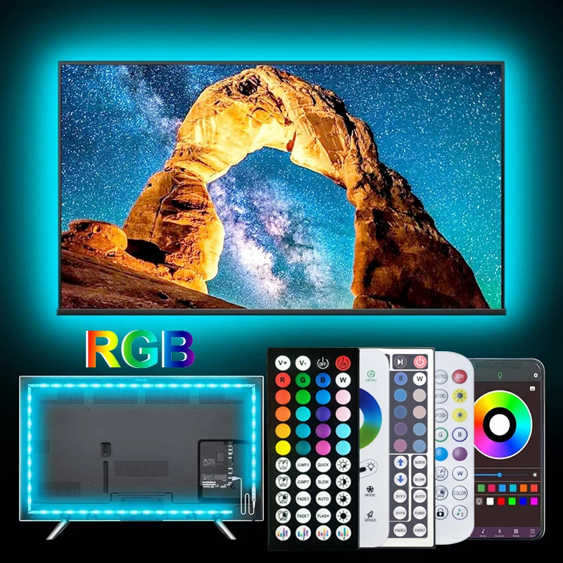 

WIfi USB LED Strip Light 5050 SMD 5V USB RGB Lights Flexible LED Lamp Tape Self-adhesive PC TV Backlight Diode Ambient Light