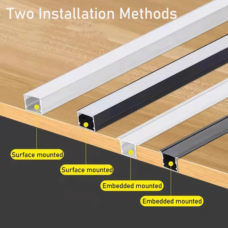 Aluminium Channel for Led Strip U Style V Shape Aluminum Profile with Diffuser Milky PC Cover LED Bar Strips Light Holder