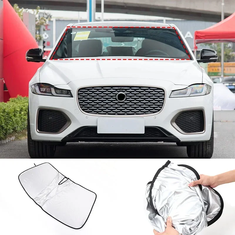 

For Jaguar XF XFL 2016-2024 Car Front Windshield Sun Protection Parasol Silver Tape Car Accessories 1 Pcs