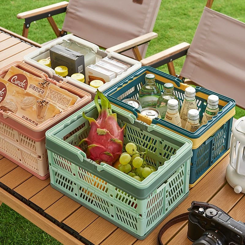 

1pc Foldable Pastel Storage Basket Large Foldable Storage Box with Handle for Kitchen Living Room and Desktop Organization
