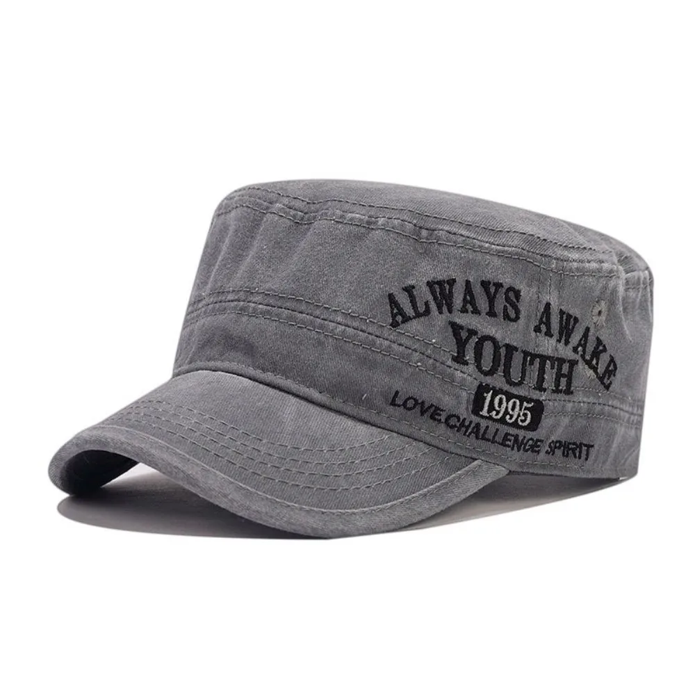 

Trend Letter Embroidery Baseball Caps Adjustable Breathable Flat-brimmed Hat Simple Sun Visor Caps Outdoor