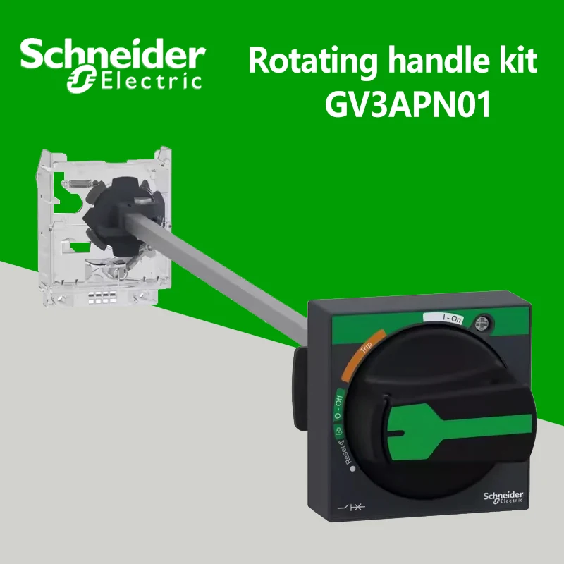 Circuit Breaker Rotating Handle Kit (for Tesys GV3), Black Handle, IP54,with Front Panel and Tripping Status Indication GV3APN01
