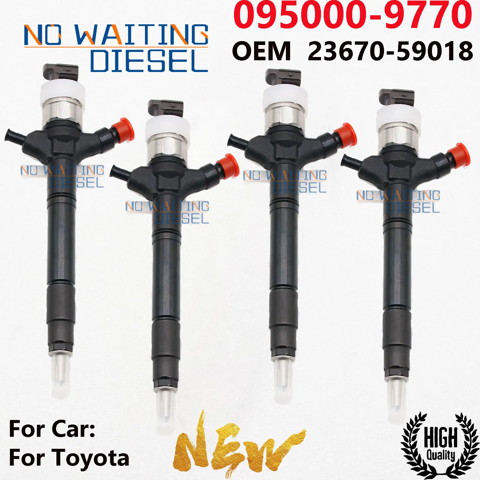 4PCS 0950009770 Fuel Injection Pump Parts 095000-9770 Injector Part OEM Numbers 2367059018 For Toyota Land Cruiser 1VD