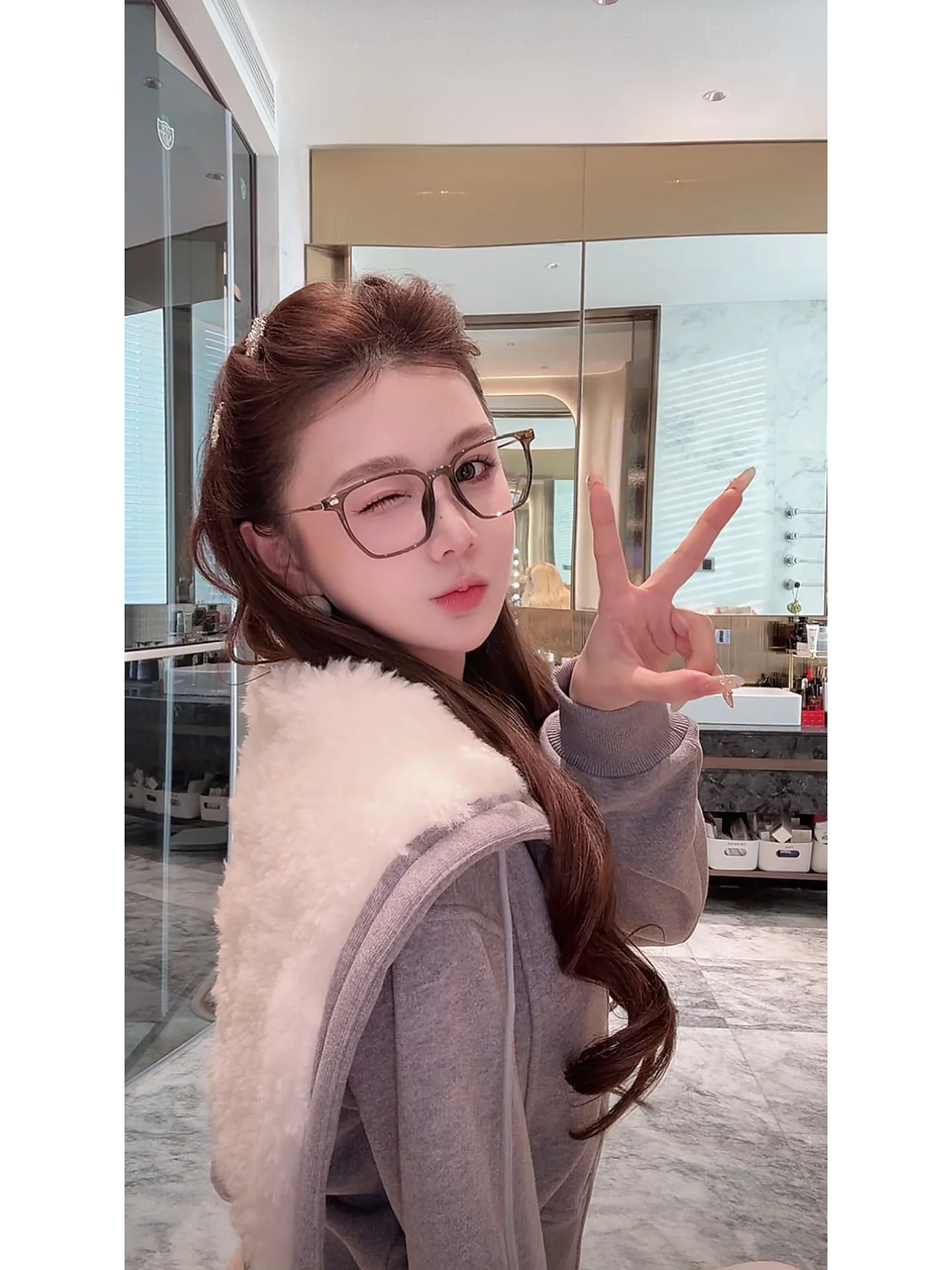 

AZZHEN Lazy Sle Fluffy Sweatirt Set Women's Autumn Winter Loose Feel Two-Piece Set Long Sve Regular Length Adult Faion