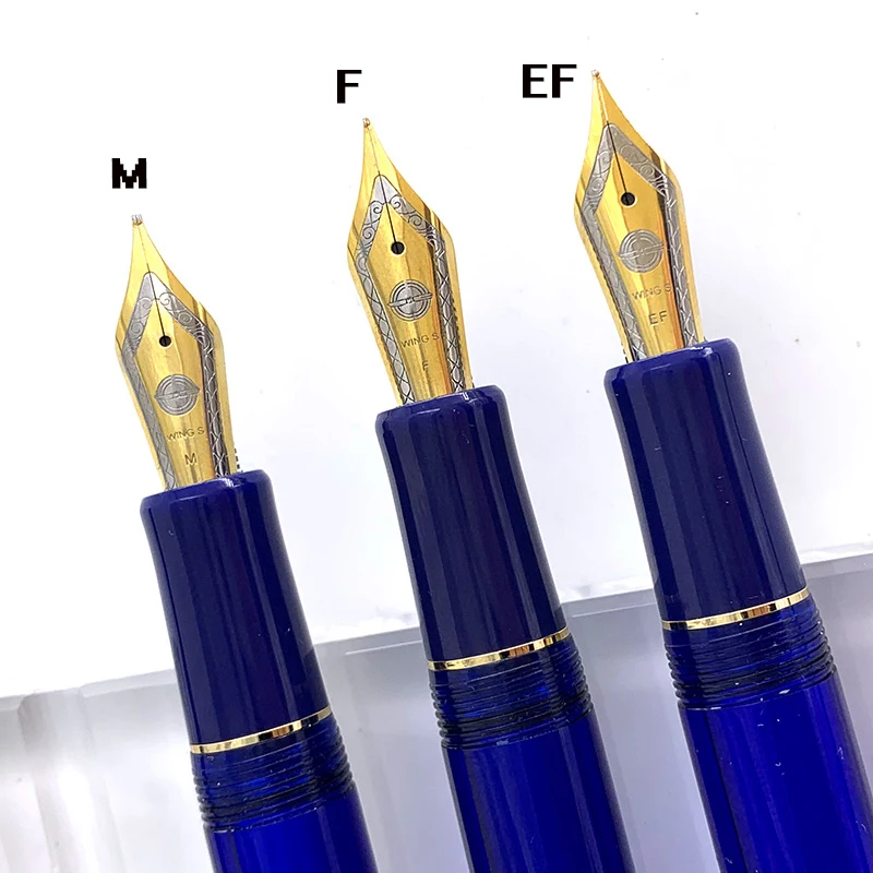 Yongsheng 699 Kolben Füllung Brunnen Pen Transparent Blau Acryl Tinte Stift Feste Abschnitt EF/F/M Nib Business büro Geschenk Stift