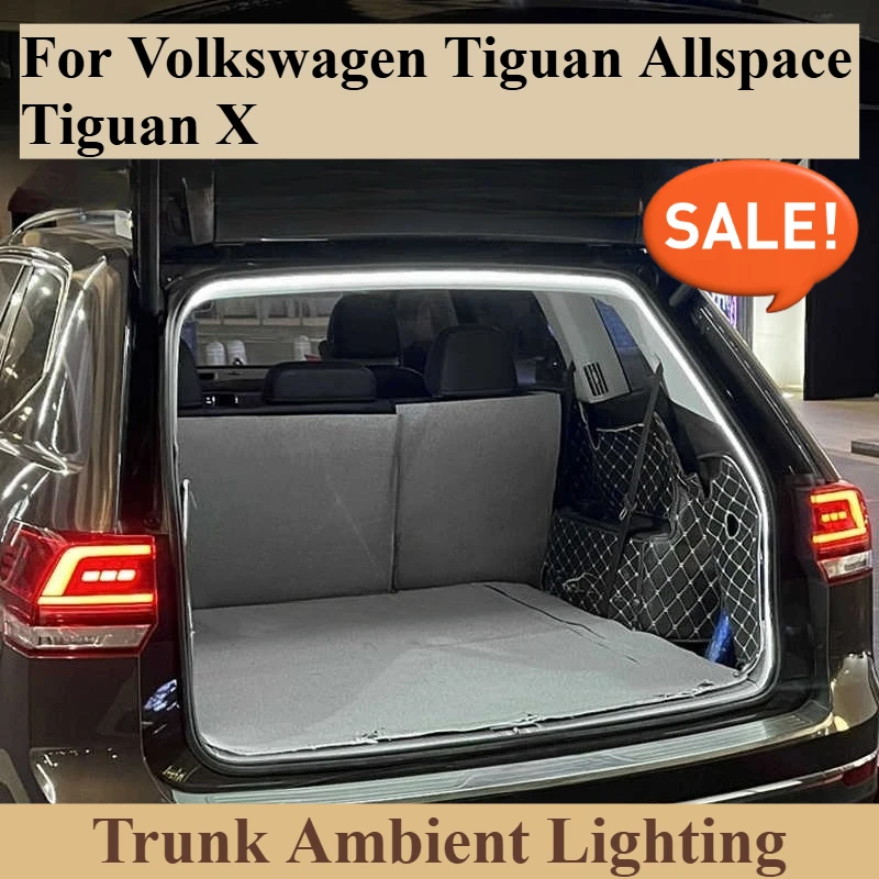 مصباح إضاءة صندوق السيارة ترحيب تدفق توهج الإضاءة المحيطة ديكور مصباح ليد مصابيح الزخرفية لفولكس واجن تيجوان Allspace Tiguan X