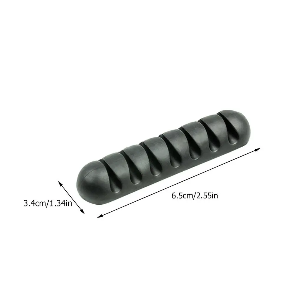 Arranjador de fio de silicone com 7 espaços, 4 unidades, suporte de cabo de mesa, organizador para casa, escritório, carro, acessórios de gerenciamento de cabos